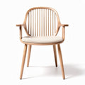 Houten stoel met stoffen zitting in naturel afwerking 45 x 45 x 80cm