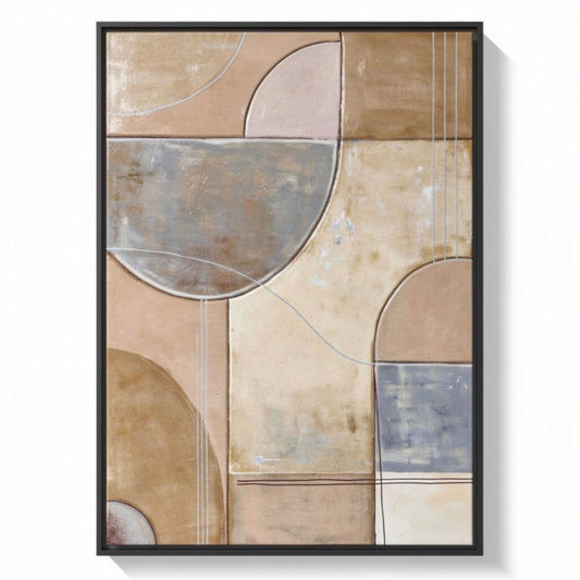Abstracte wanddecoratie met aardetinten 60 x 40 x 2cm in formaat