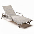 ligstoel van aluminium en textiel voor buiten 200 x 70 x 30 cm beige